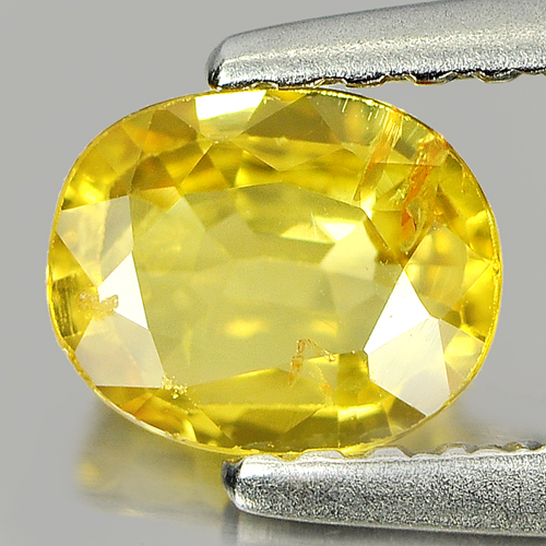 0.59 Ct. Nice Color Oval Shape Natural Yellow Sapphire Gemstone Thailand