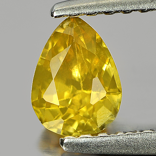 0.66 Ct. Nice Color Pear Shape Natural Yellow Sapphire Gemstone Thailand