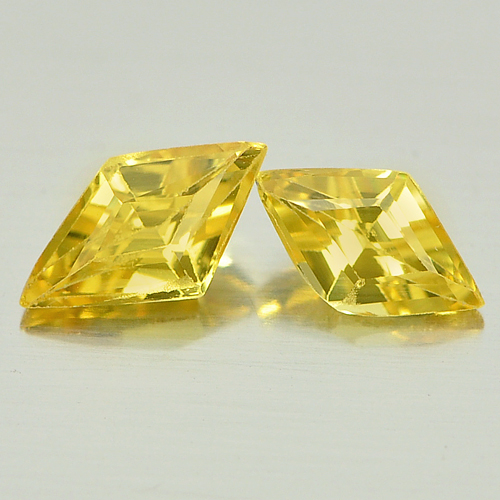 0.65 Ct. Good Cutting Fancy Shape Natural Yellow Sapphire Gemstone Thailand