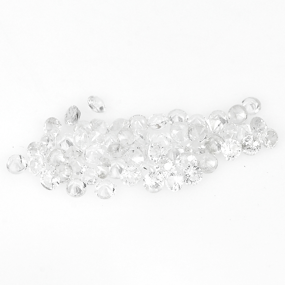 1.17 Ct. 60 Pcs. Round Diamond Cut Natural Gemstones White Ceylon Sapphire