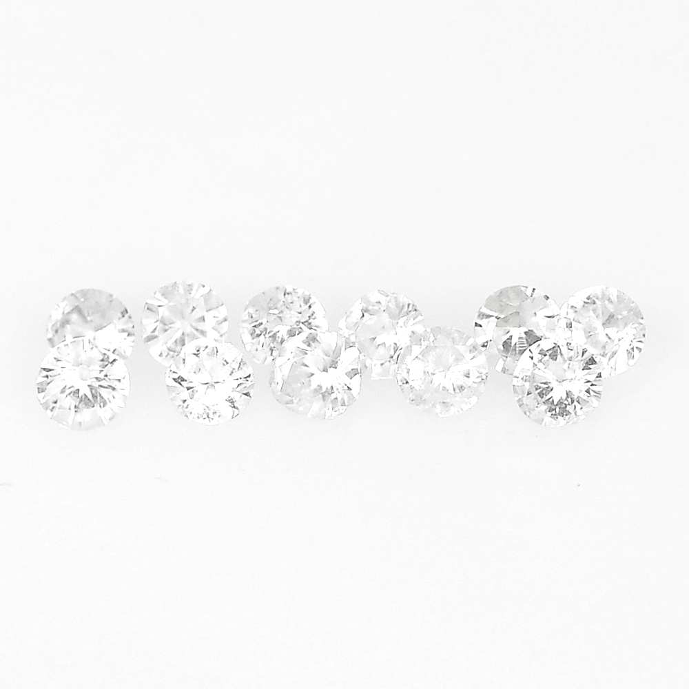 0.09 Ct. 11 Pcs. Round Diamond Cut Natural Gemstones White Ceylon Sapphire