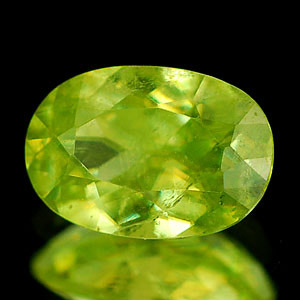0.74 Ct. Natural Intense Green Sphene With Rainbow Spark