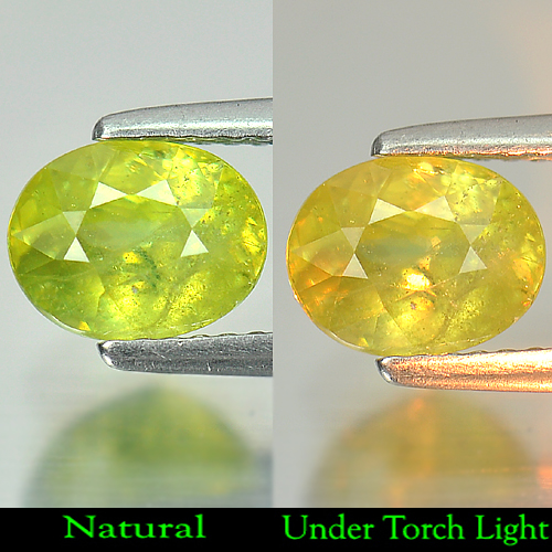 2.01 Ct. Natural Intense Green Sphene With Red Spark Oval Shape