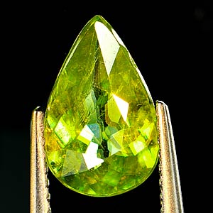 1.87 Ct. Pear Cut Natural Intense Green Titanium Sphene With Rainbow Spark