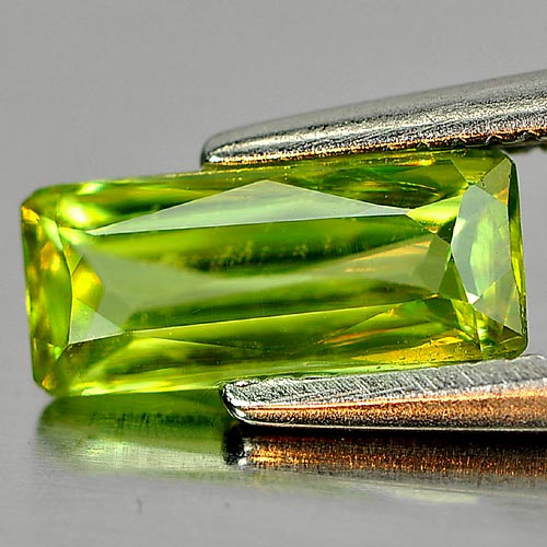 0.84 Ct. Octagon Shape Natural Green Titanium Sphene With Rainbow Spark