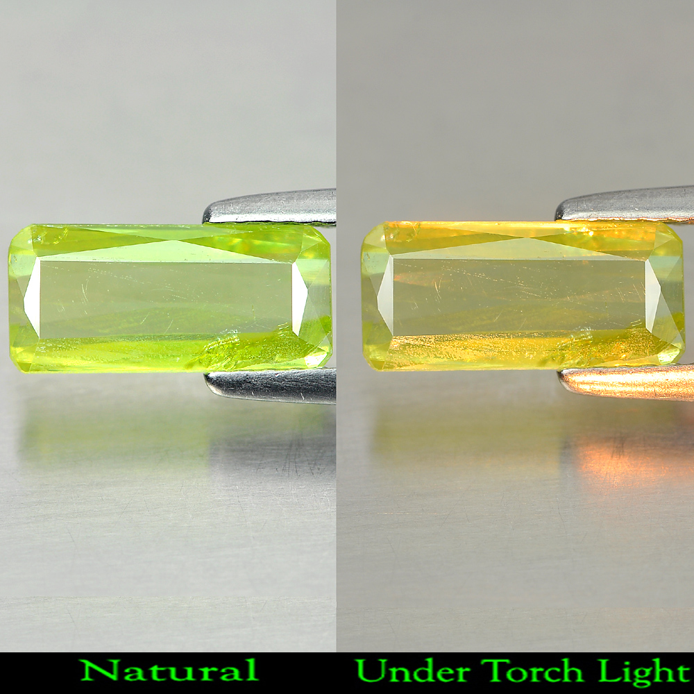 1.40 Ct. Natural Green Sphene With Rainbow Spark Octagon Shape Unheated