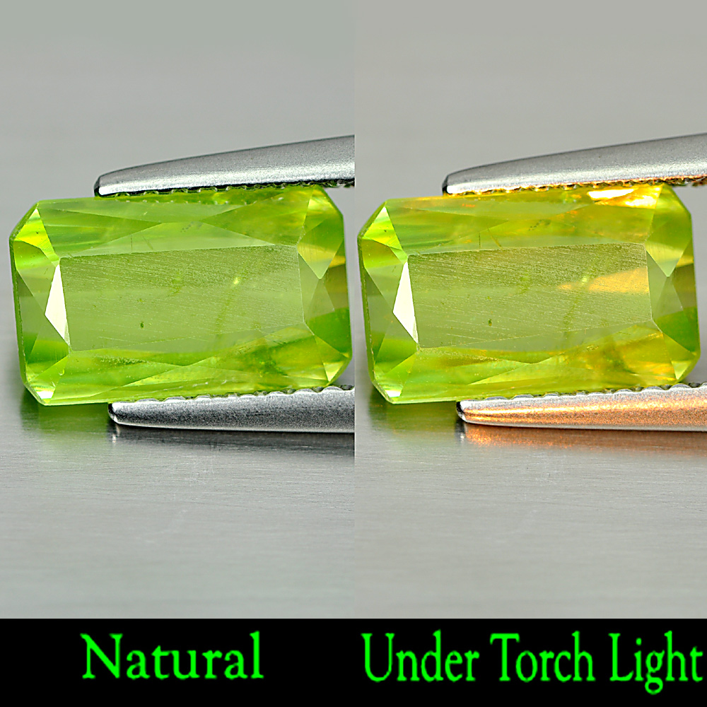 2.33 Ct. Natural Green Sphene With Rainbow Spark Octagon Shape Unheated