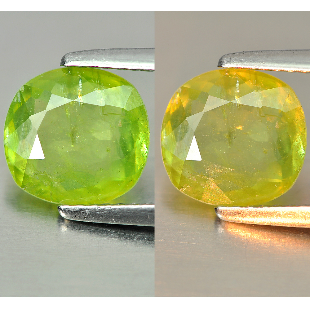 1.78 Ct. Good Gemstone Oval Natural Green Titanium Sphene With Rainbow Spark