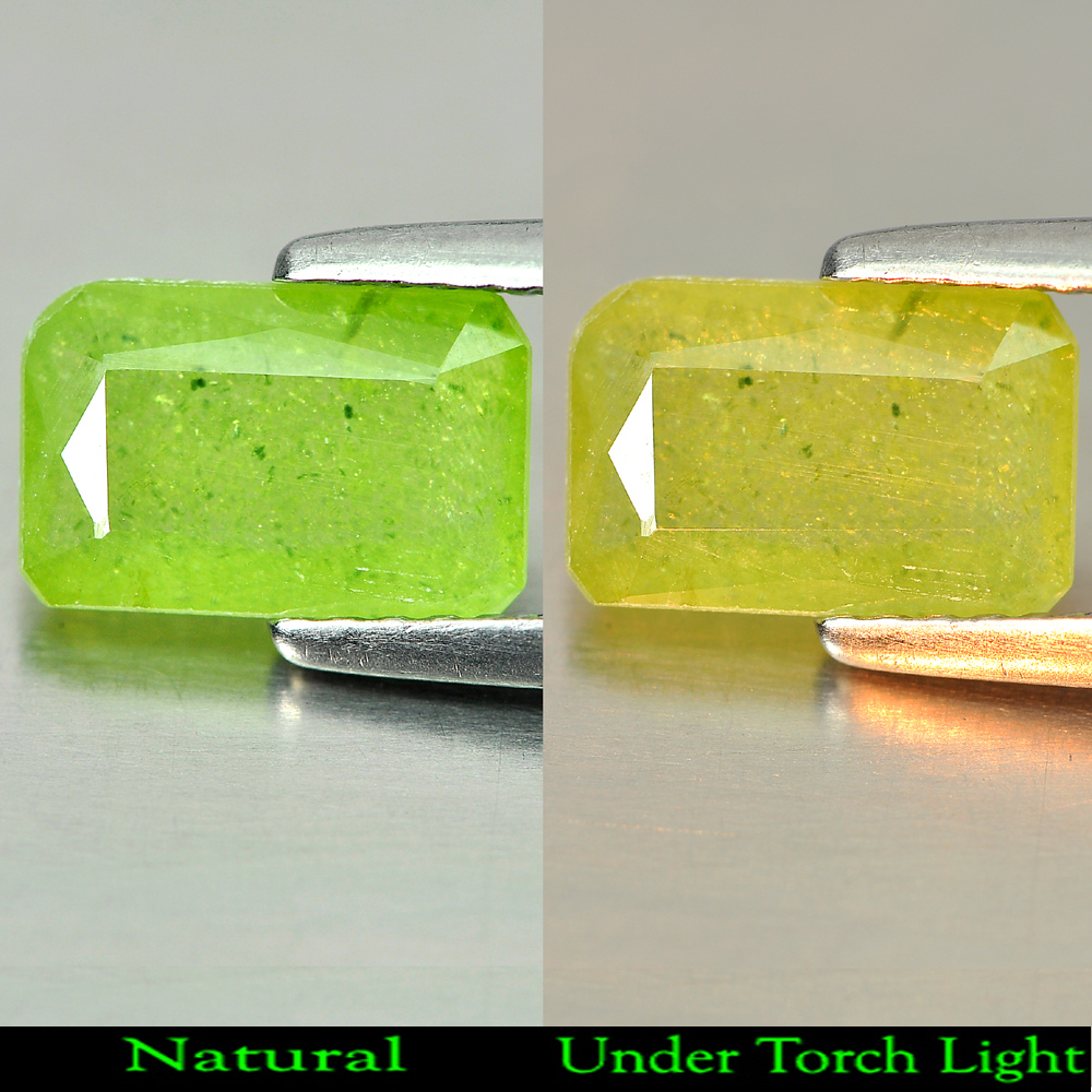 1.61 Ct. Alluring Gem Octagon Natural Green Titanium Sphene With Rainbow Spark
