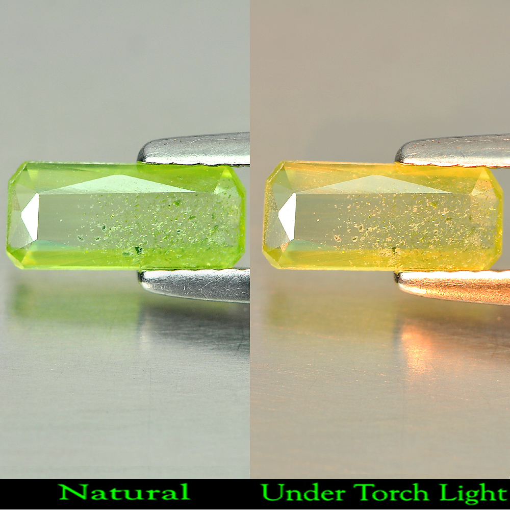 0.58 Ct. Attractive Gem Octagon Natural Green Titanium Sphene With Rainbow Spark