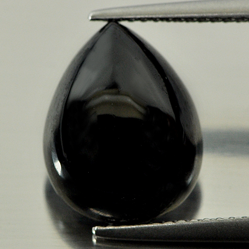 8.32 Ct. Pear Cabochon Natural Black Spinel Unheated Gemstone Thailand