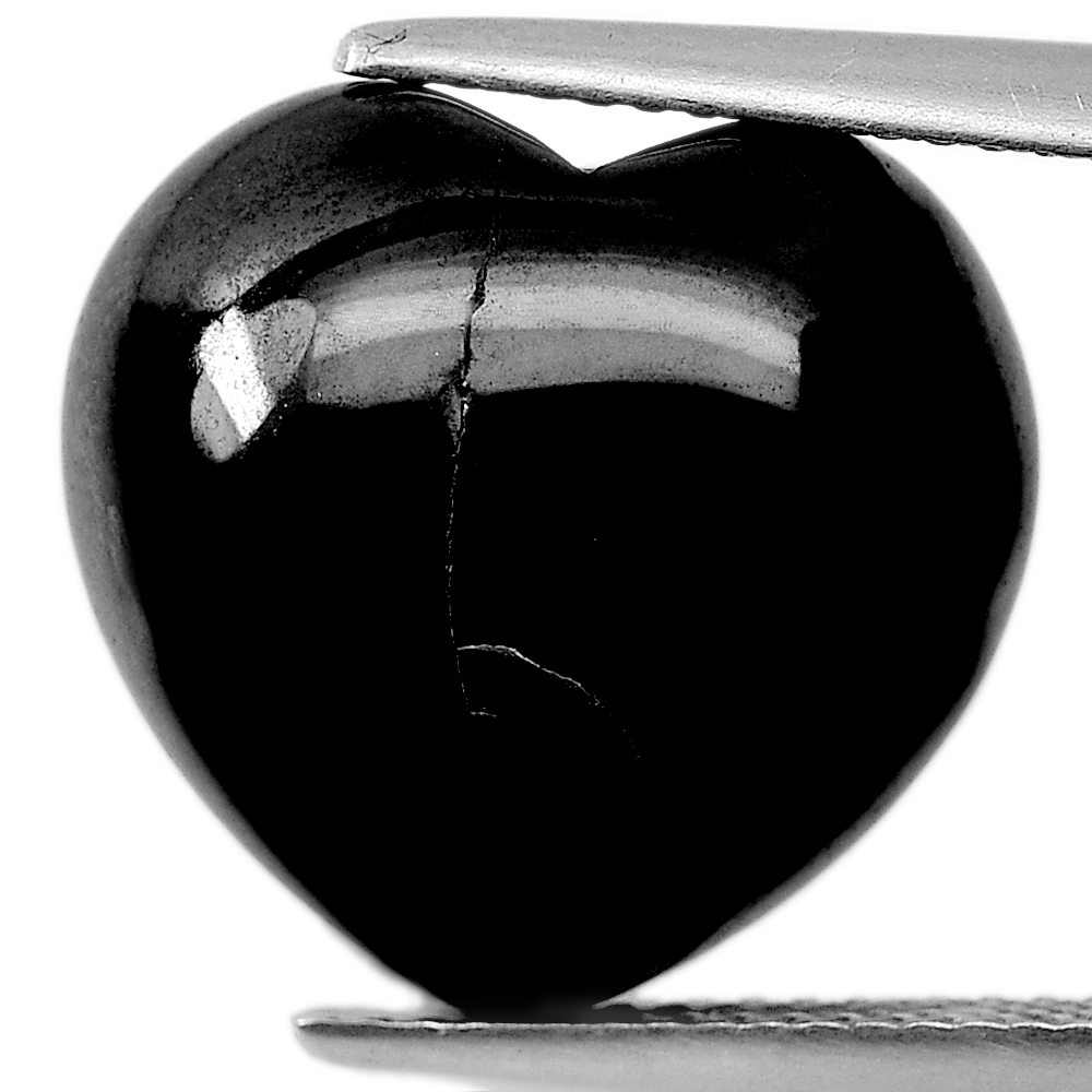 15.20 Ct. Charming Heart Cabochon Natural Gemstone Black Spinel Unheated