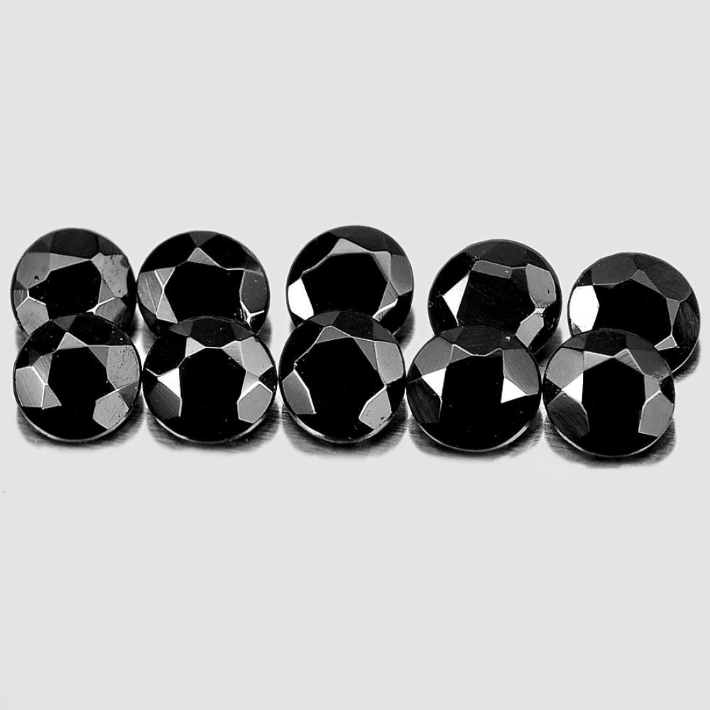 1.45 Ct. 10 Pcs. Lovely Round Diamond Cut Natural Gems Black Spinel Unheated