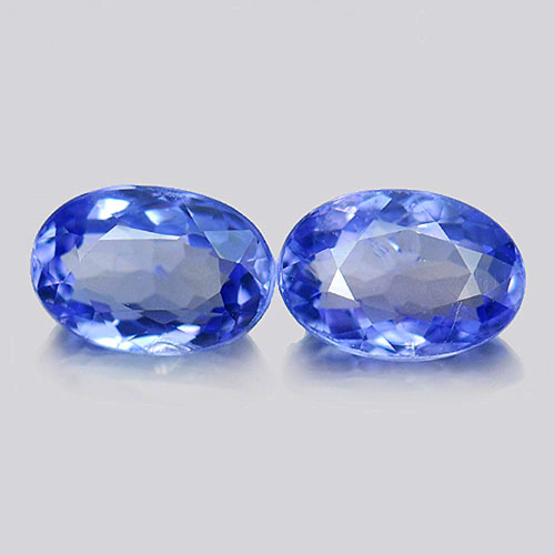 1.09 Ct. Alluring Pair Oval Shape Natural Violet Blue Tanzanite Gems