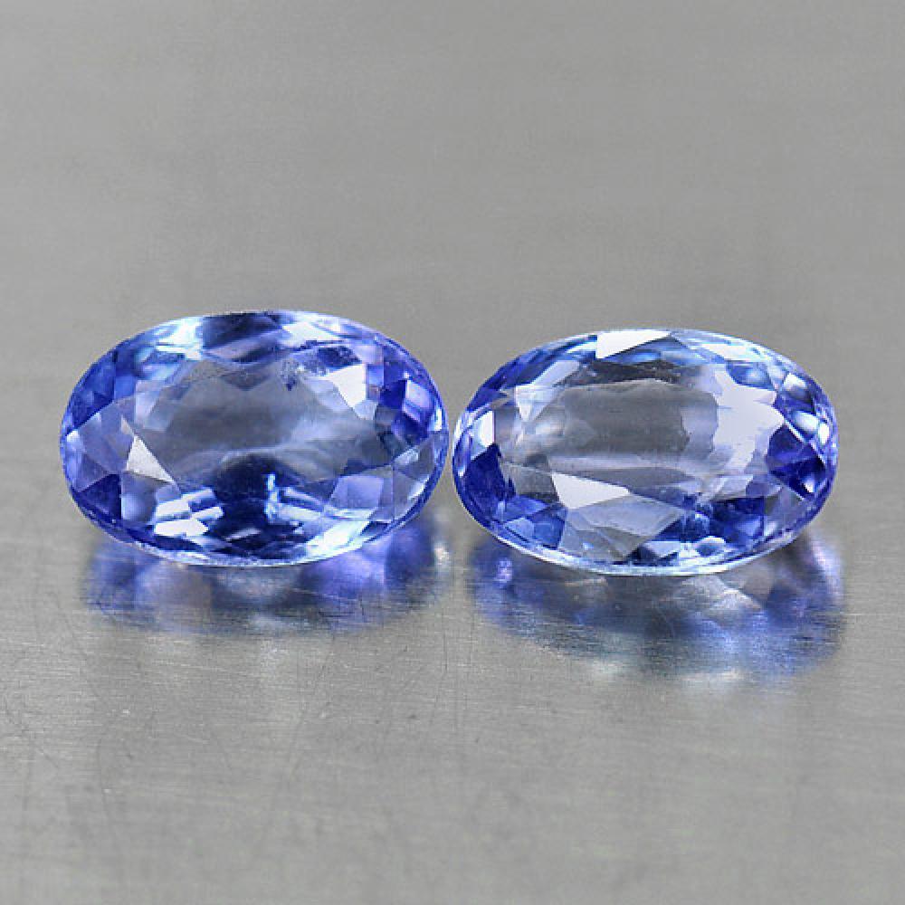 1.10 Ct. Pair Oval Shape Natural Violetish Blue Tanzanite Gems