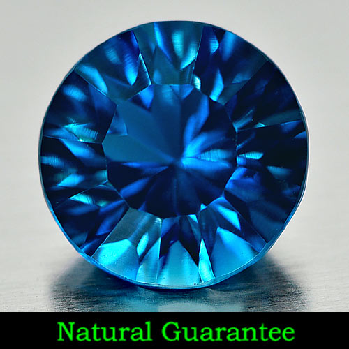 3.89 Ct. Natural Round Concave Cut London Blue Topaz From Brazil