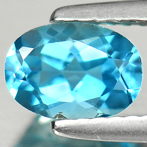 1.01 Ct. Good Luster Oval Cut Noticeable Natural Swiss Blue Topaz