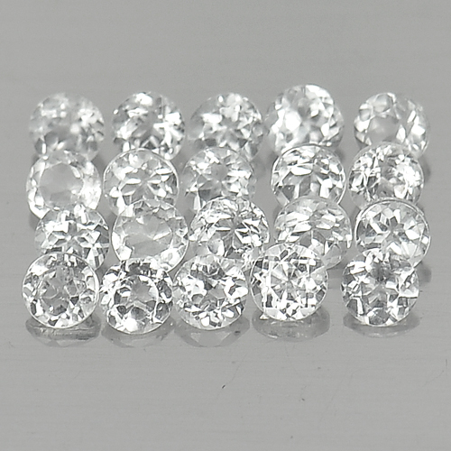 1.03 Ct. 20 Pcs. Round Diamond Cut Natural White Topaz Gemstones