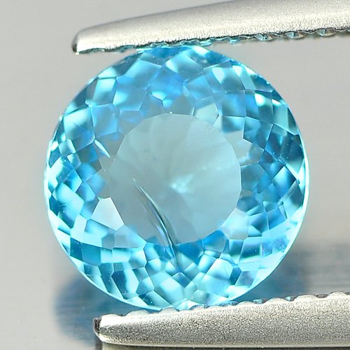 1.53 Ct. Natural Round Shape Swiss Blue Topaz Brazil Gemstone