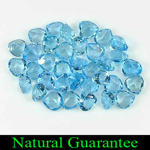 1 Pc. / $3.00 Wholesale Heart Shape Natural Swiss Blue Topaz Gemstones