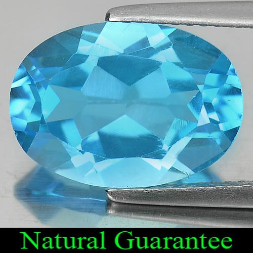 7.86 Ct. Nice Oval Natural Gemstone Swiss Blue Topaz From Brazil