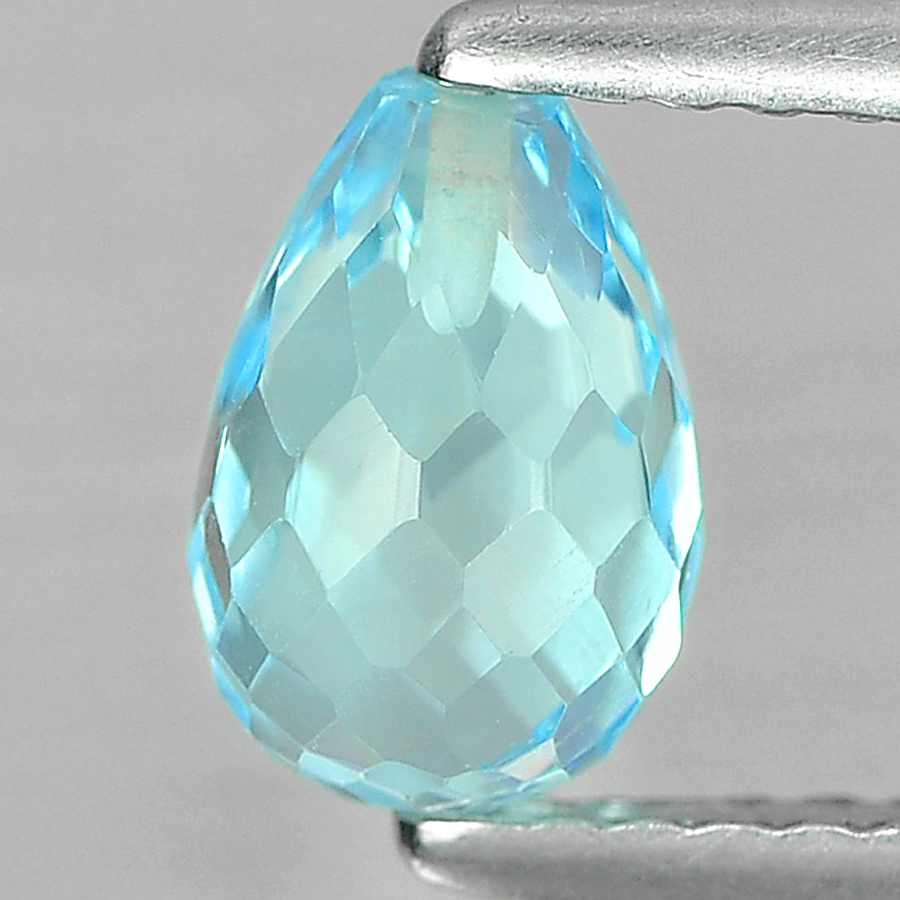 1.58 Ct. Gemstone Natural Blue Topaz Briolette with Drilled From Brazil