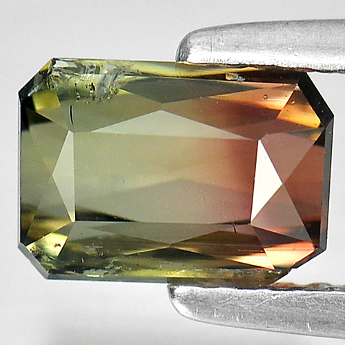 Bi Color Tourmaline 1.76 Ct. Octagon 7.5 x 5.3 Mm. Natural Gemstone Unheated