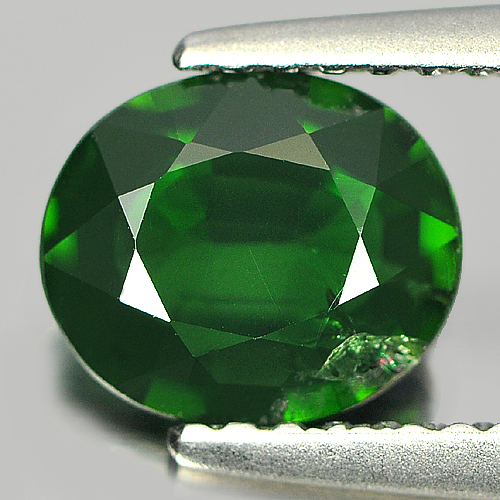 Certified 0.99 Ct. Oval Natural Green Chrome Tourmaline