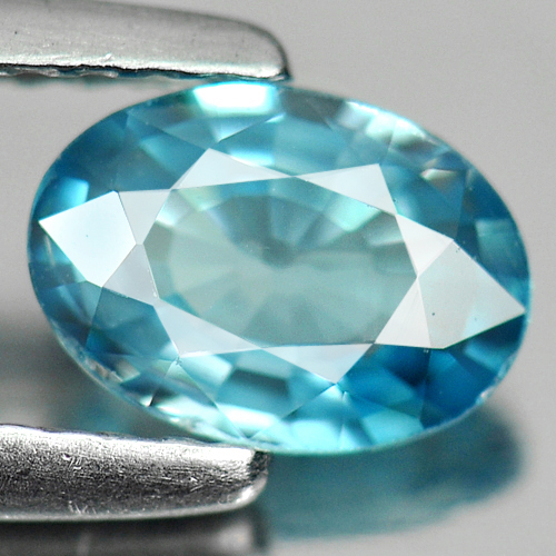 0.88 Ct. Deluxe Oval Natural Blue Zircon Cambodia Gem