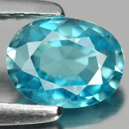 0.96 Ct. Oval Shape Natural Blue Zircon Gemstone From Cambodia