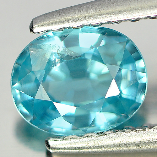 0.86 Ct. Spectacular Oval Natural Blue Zircon Cambodia