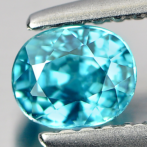 0.96 Ct. Clean Oval Natural Gem Blue Zircon Cambodia