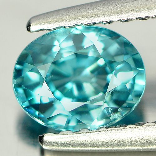 0.98 Ct. Clean Oval Natural Blue Zircon Cambodia Gem
