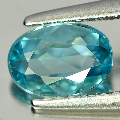 0.99 Ct. Clean Oval Natural Gem Blue Zircon Cambodia