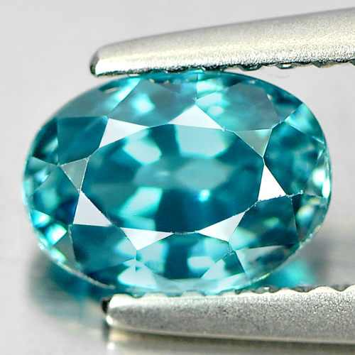 1.53 Ct. Clean Oval Shape Natural Blue Zircon Cambodia