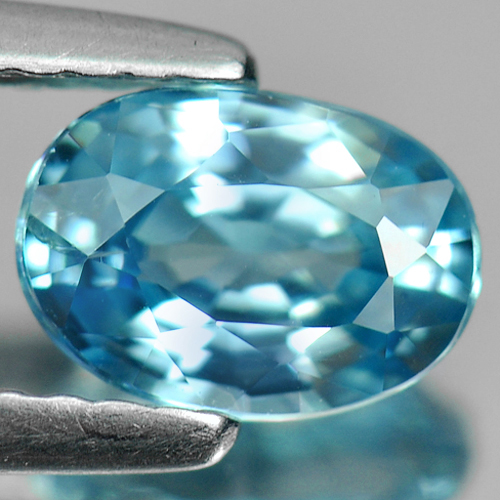1.34 Ct. Good Color Natural Gemstone Blue Zircon Oval Shape
