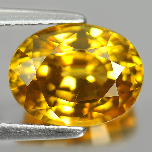6.11 Ct. Clean Oval Shape Natural Yellow Zircon Gemstone From Cambodia