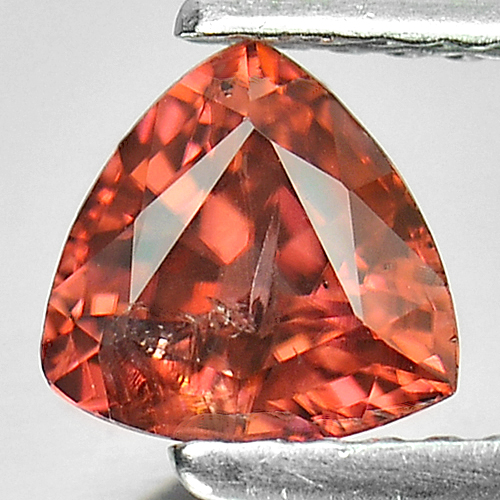 1.15 Ct. Trilliant Natural Gem Imperial Pink Zircon Size 6 x 6 Mm.