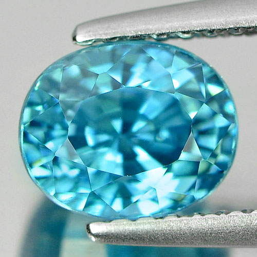 Natural Gemstone 2.62 Ct. Oval Shape Blue Zircon From Cambodia