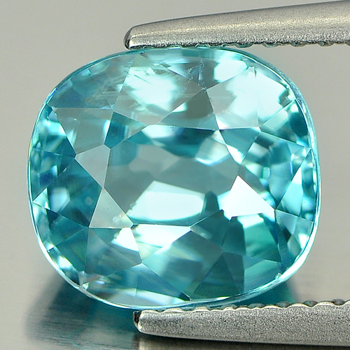 Natural Gemstone 4.67 Ct. Cushion Shape Blue Zircon