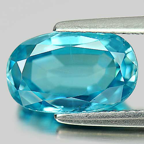 Blue Zircon 5.09 Ct. Oval Shape 11.5 x 7.1 Mm. Natural Gemstone From Cambodia