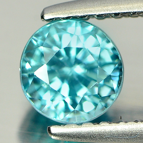 1.10 Ct. Good Color Natural Gemstone Round Shape Blue Zircon Cambodia