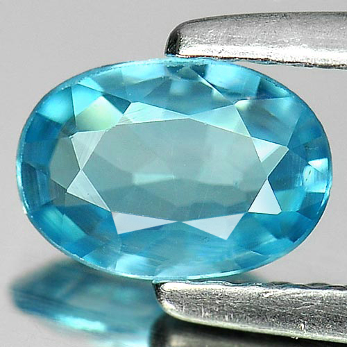 0.87 Ct. Oval Shape Natural Blue Color Zircon Gemstone