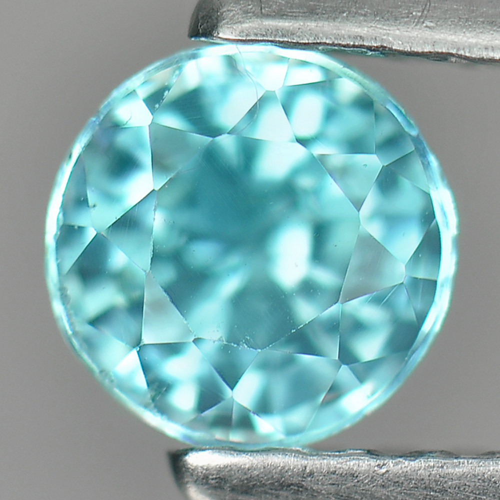 0.86 Ct. Nice Color Natural Gemstone Blue Zircon Round Shape