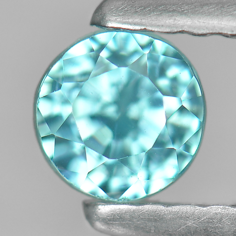 0.85 Ct. Good Color Natural Gemstone Blue Zircon Round Shape