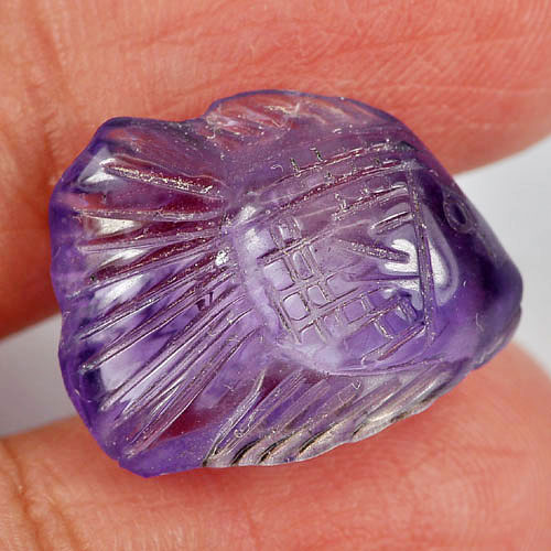 11.40 Ct. Fish Carving Natural Gemstone Violet Amethyst From Brazil