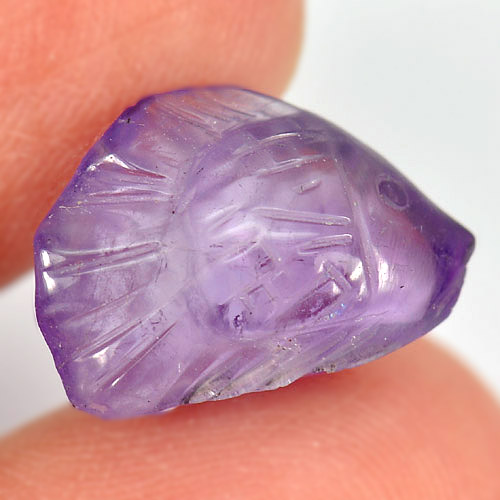 4.89 Ct. Charming Fish Carving Natural Gem Violet Amethyst From Brazil