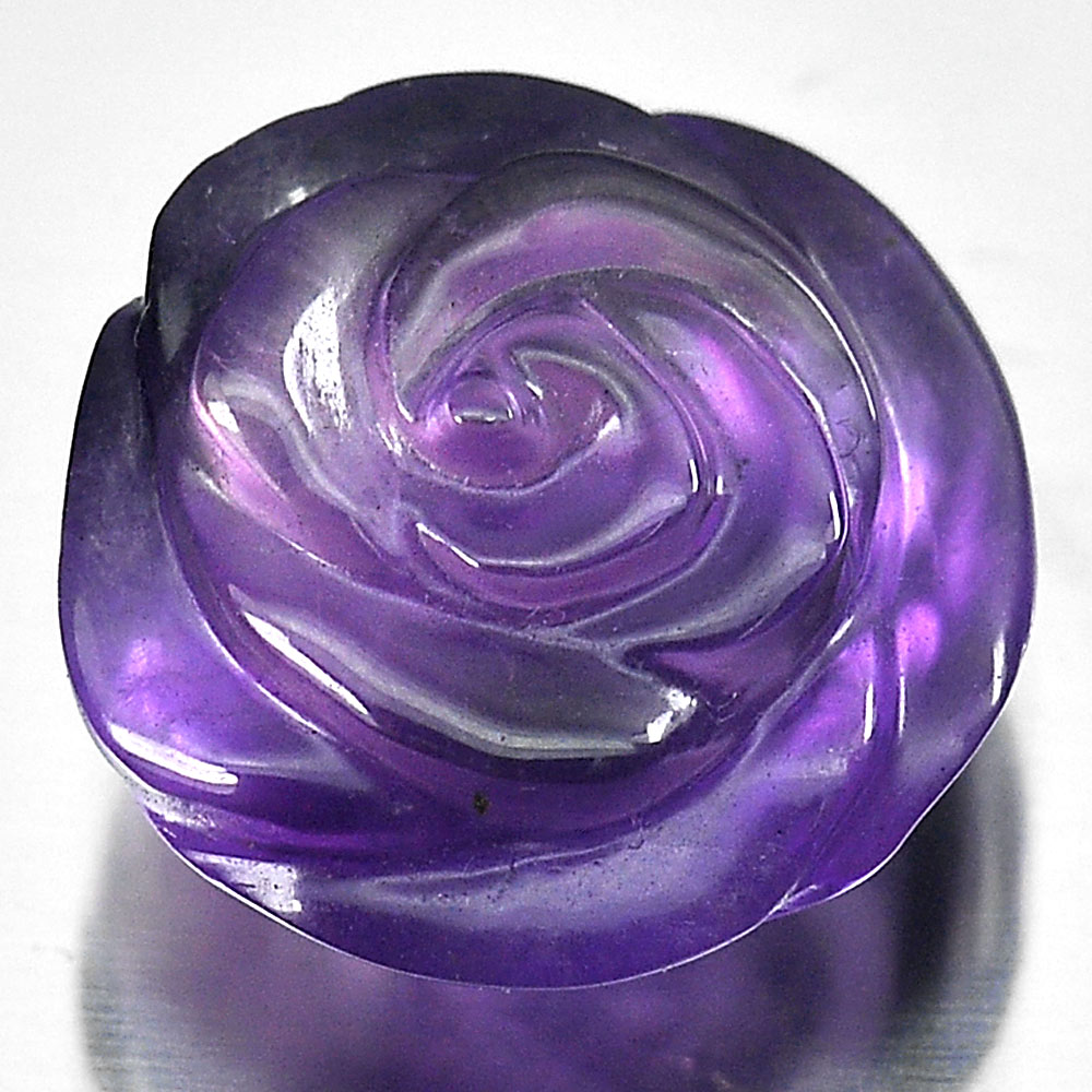 11.69 Ct. Flower Carving Natural Gemstone Purple Amethyst From Brazil Unheated