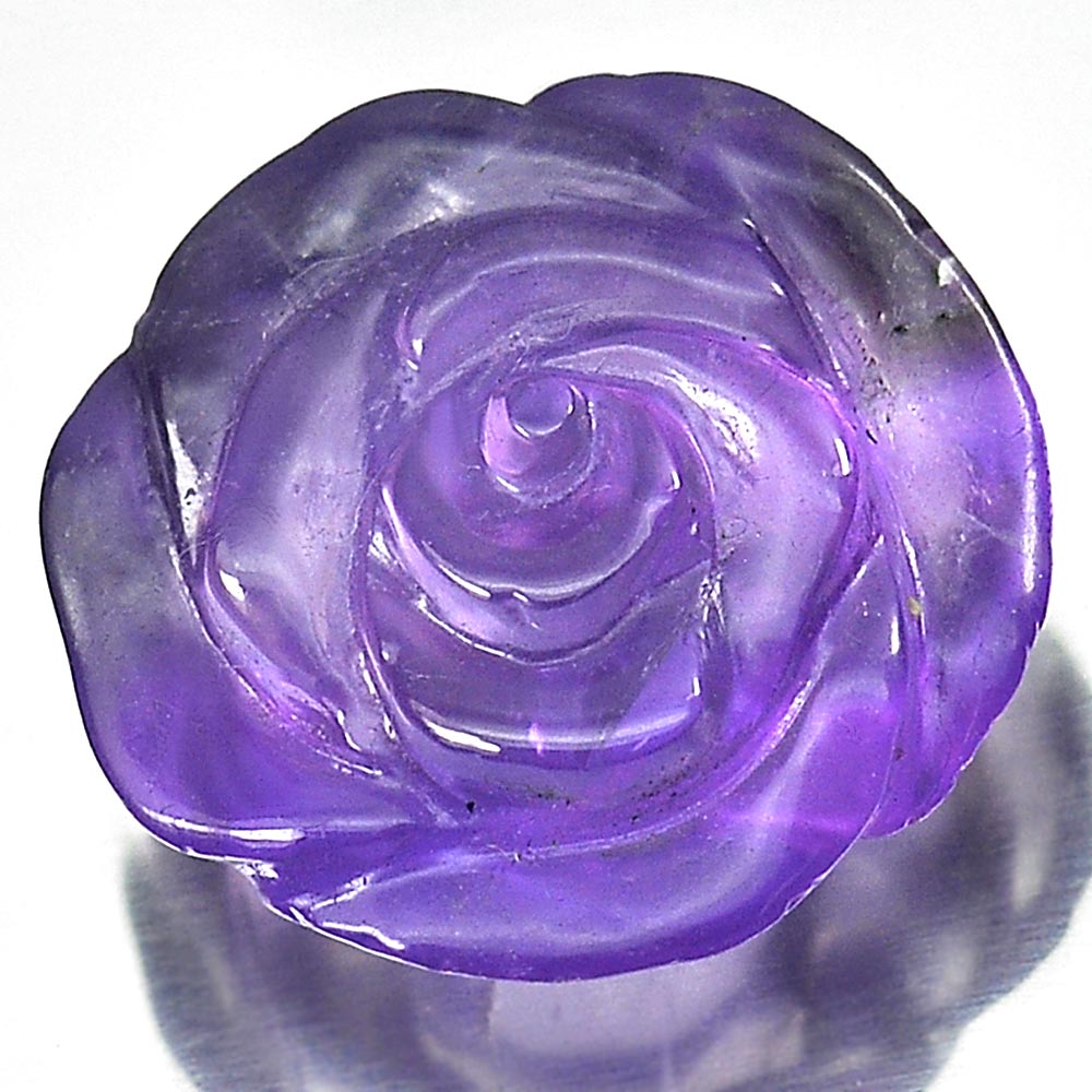 11.63 Ct. Natural Gemstone Purple Amethyst Flower Carving From Brazil Unheated