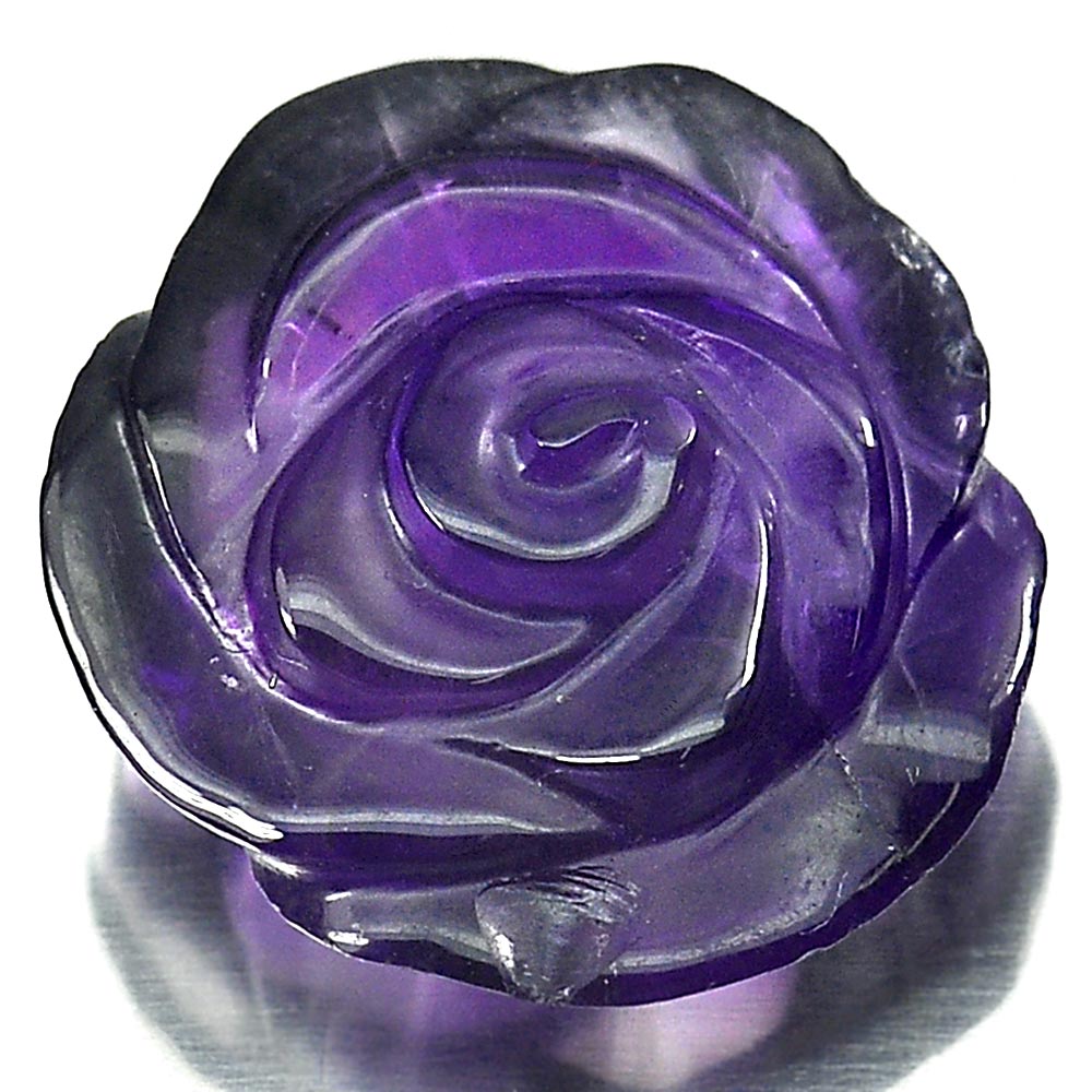 12.06 Ct. Natural Gemstone Purple Amethyst Flower Carving From Brazil Unheated
